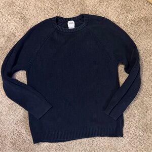 ZARA Navy Sweater Pullover Crew neck Mens Large Blue Long Sleeve Knit Ribbed